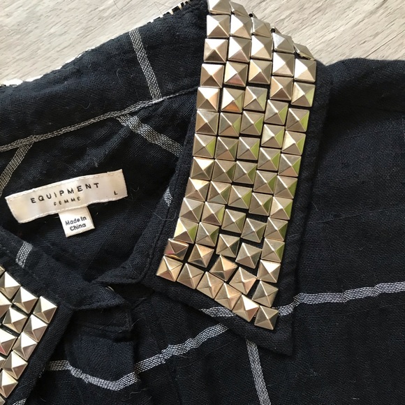 Equipment Femme Long Sleeve with studded detail-L - Picture 3 of 7